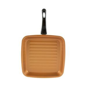Gold Coast Deep Square Non-stick 11-1/2 inch Aluminum Grill Pan in Copper